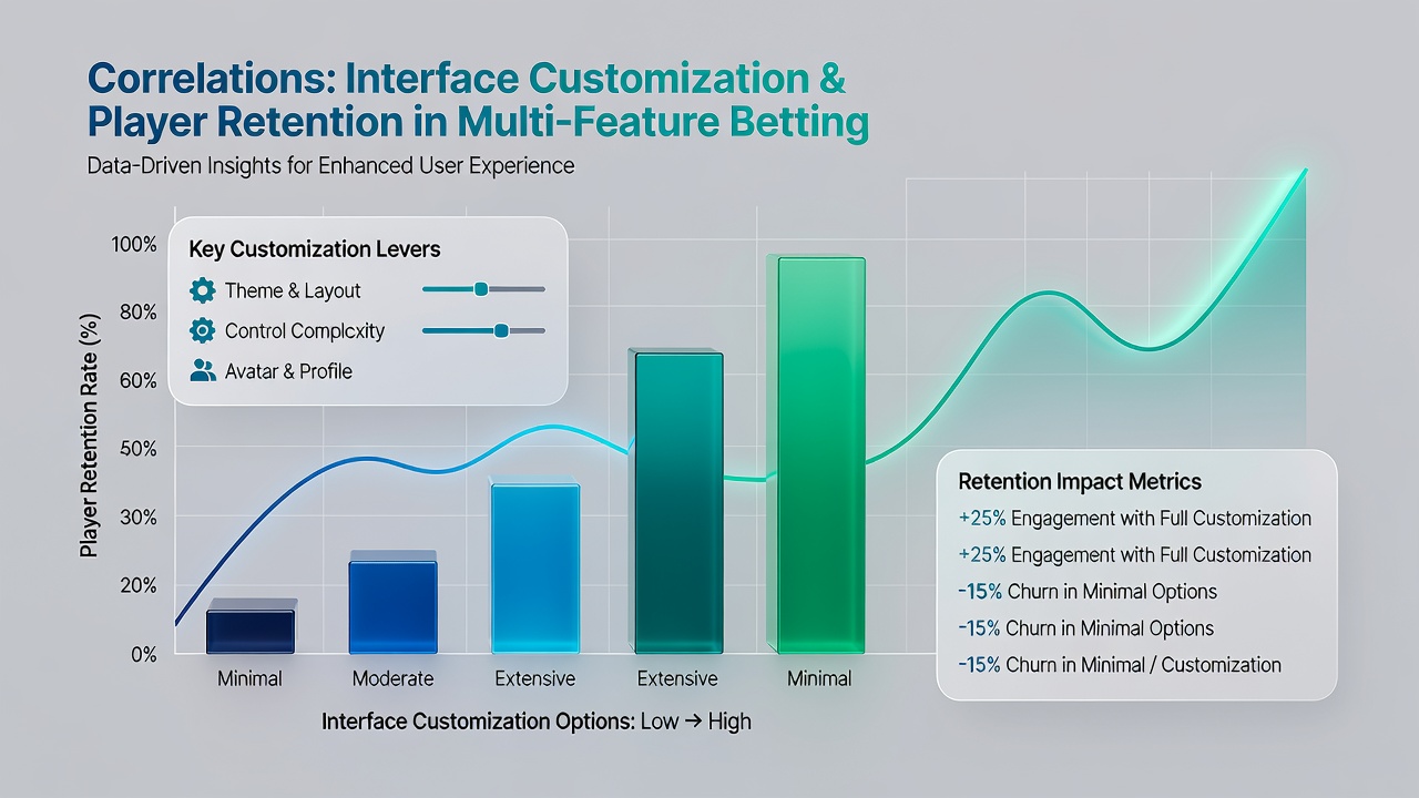Analytics chart displaying retention rate increases correlated with number of active interface customizations in betting apps