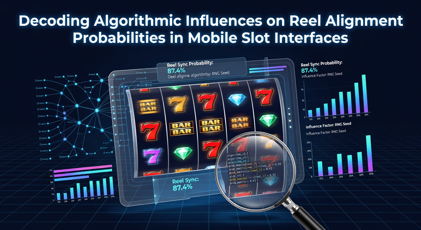 Mobile slot interface displaying reel symbols and algorithmic probability indicators on a smartphone screen