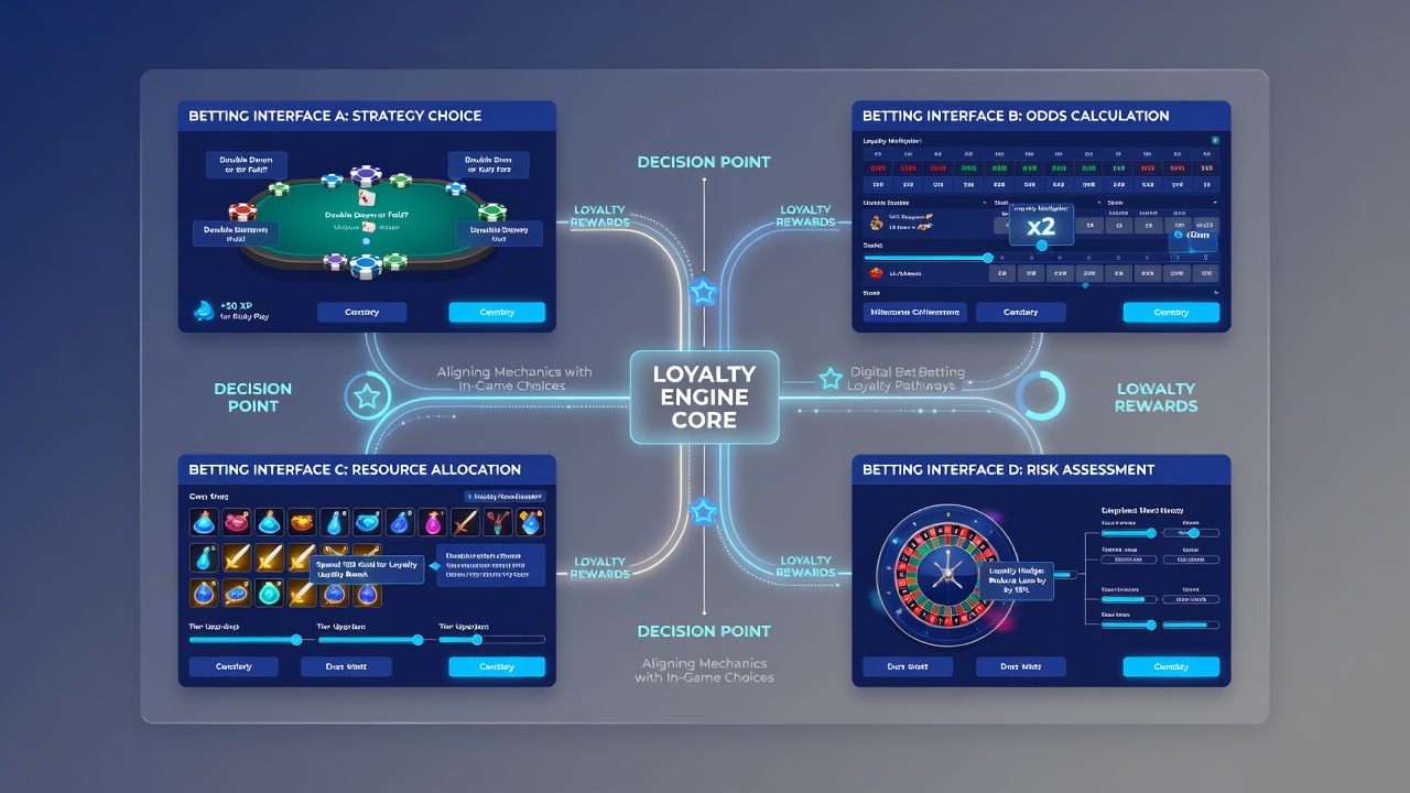 Close-up of a mobile betting app loyalty dashboard aligned with an active roulette decision interface