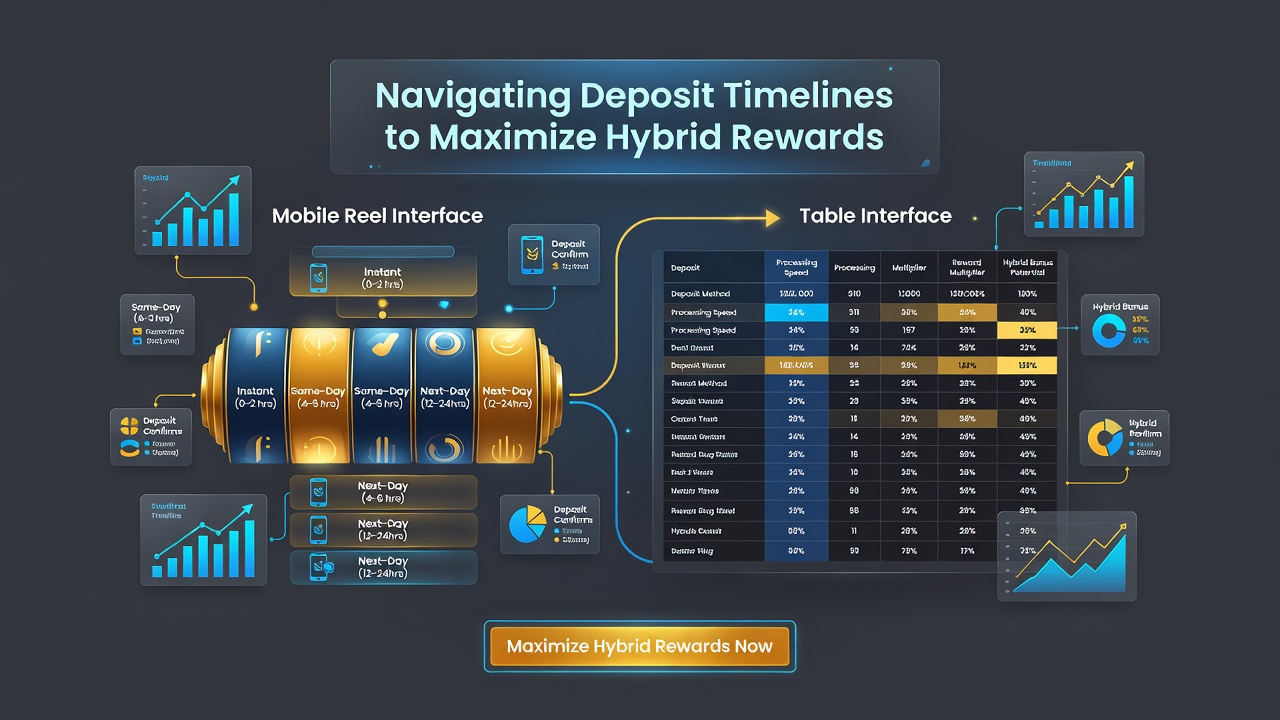 Split screen view of mobile reel game and live table interface highlighting active reward counters and deposit confirmation status