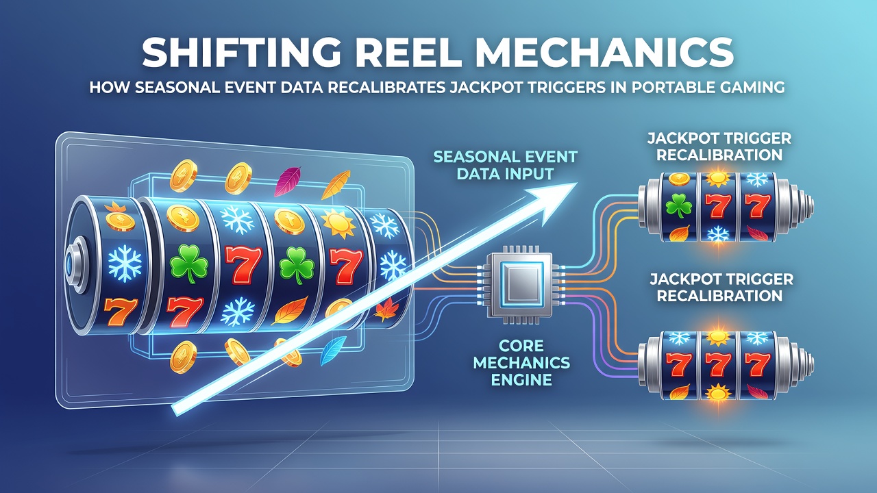 Backend dashboard showing seasonal data inputs adjusting jackpot trigger probabilities on mobile reels