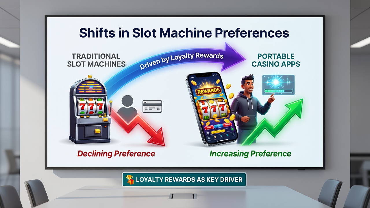 Analytics dashboard from a portable casino application highlighting shifts in slot selection driven by loyalty point multipliers